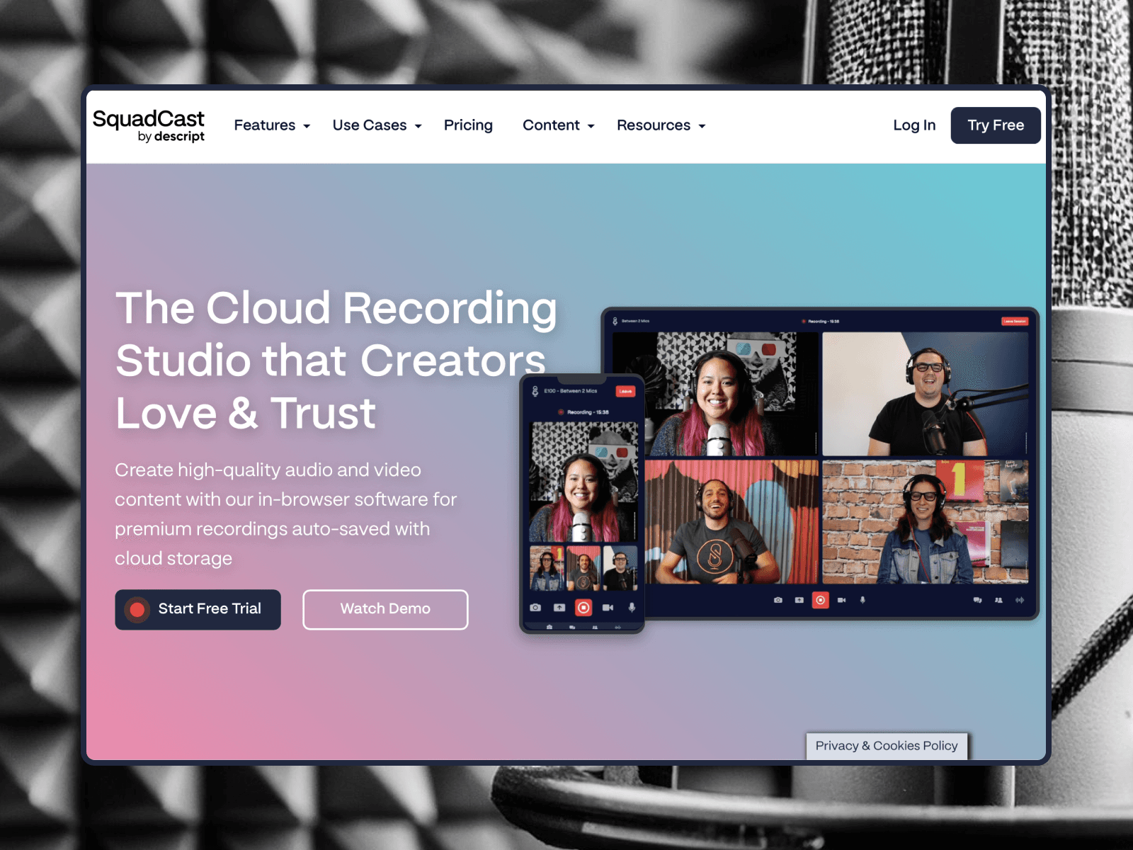 SquadCast website